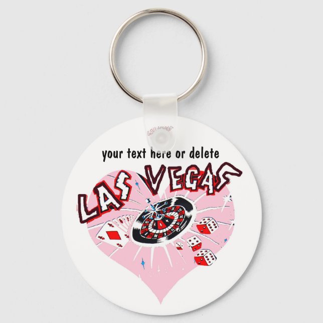 Llavero Corazón rosa Las Vegas (Anverso)