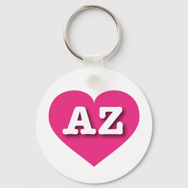 Llavero Corazón rosado caliente de Arizona - Amo AZ (Anverso)