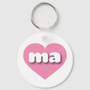 Llavero Corazón rosado de Massachusetts - Me encantan las 