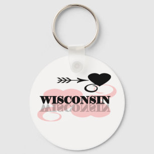 Llavero Corazón rosado Wisconsin