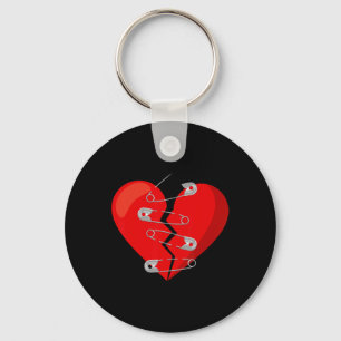 Llavero Corazón roto y pins de seguridad Anti San Valentín