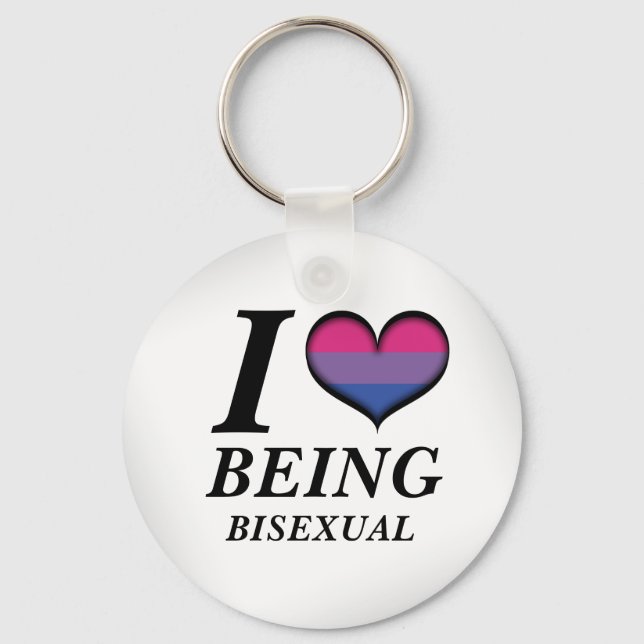Llavero Corazón Siendo Diseño Bisexual Corazón de Bandera  (Anverso)
