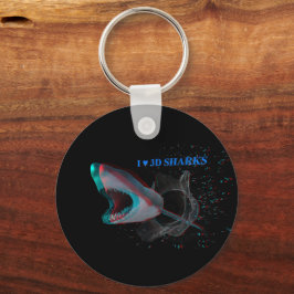 Llavero Corazón tiburones 3D