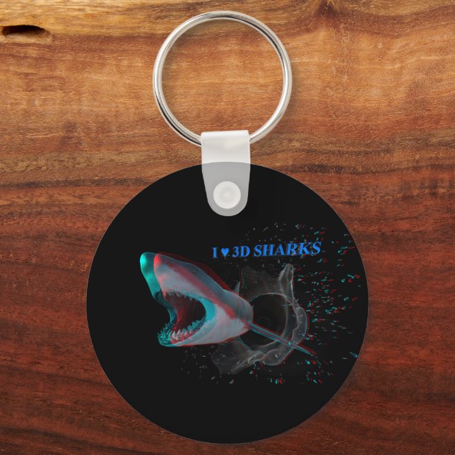 Llavero Corazón tiburones 3D (Anverso)
