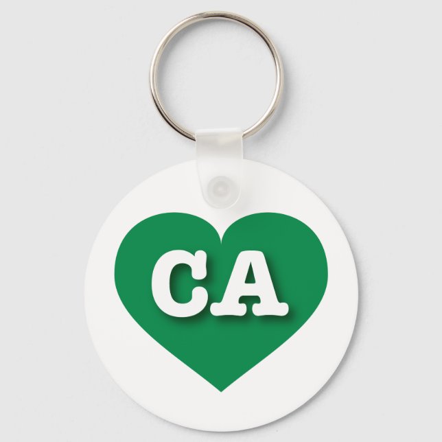 Llavero Corazón Verde de California - Amo CA (Anverso)