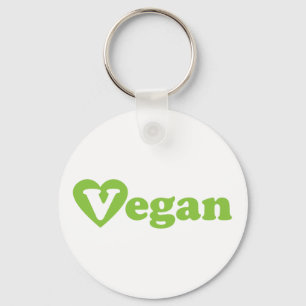 Llavero Corazón verde del texto vegan