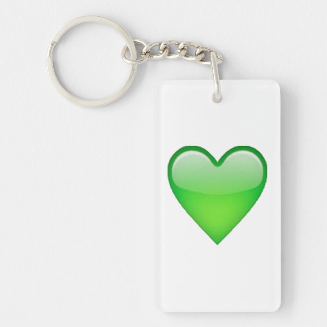 Llavero Corazón verde - Emoji (Frente)