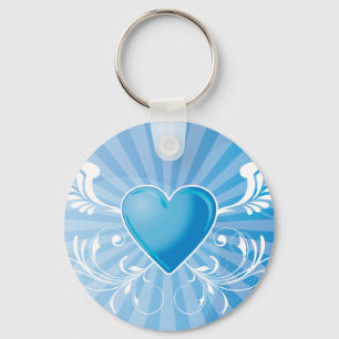 Llavero Corazón y alas azules