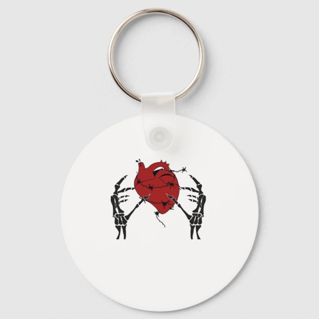 Llavero Corazón Y Manos - Manos Skeleton Heart (Anverso)