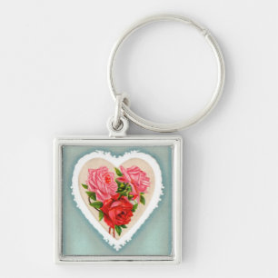 Llavero Corazón y Rosas