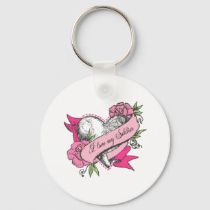 Llavero Corazón y Rosas