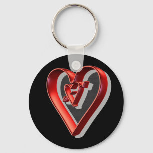 Llavero Corazones 3D rojos