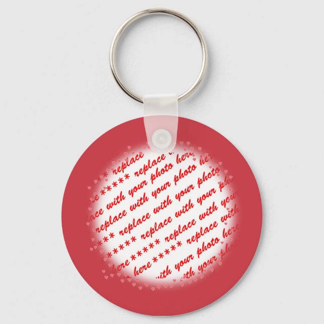 Llavero Corazones alrededor de tu plantilla de fotos (Anverso)