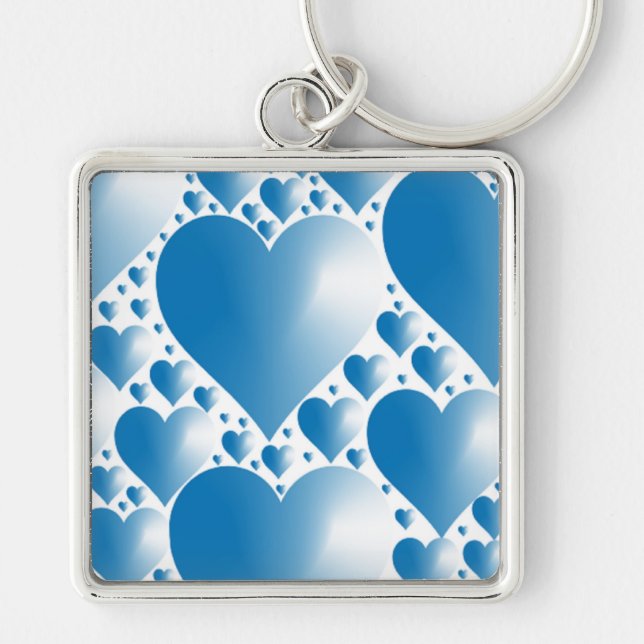 LLAVERO CORAZONES AZULES (Frente)