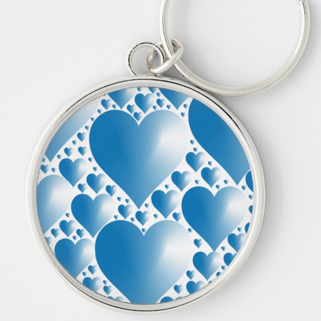 LLAVERO CORAZONES AZULES (Frente)