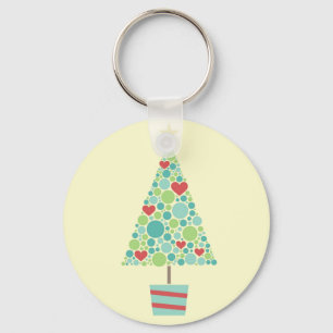 Llavero Corazones cortos pastel árbol de Navidad moderno