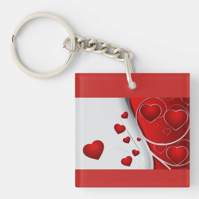 LLAVERO **CORAZONES DE AMOR** **CADENA CLAVE** (Frente)