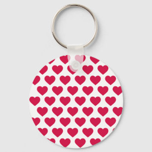 Llavero Corazones de Amor Rojo y Blanco Romántico - Boda