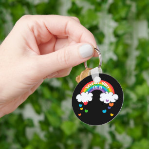 Llavero Corazones de arcoiris coloridos suenan gay en el q