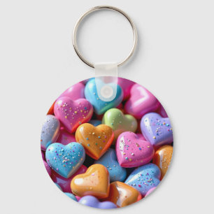 Llavero Corazones de Caramelo Coloridos