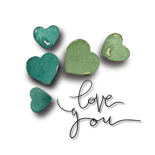 Llavero Corazones de color verde romántico Amor y Valent