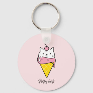 Llavero Corazones de fusión - Gato de crema de hielo de ve