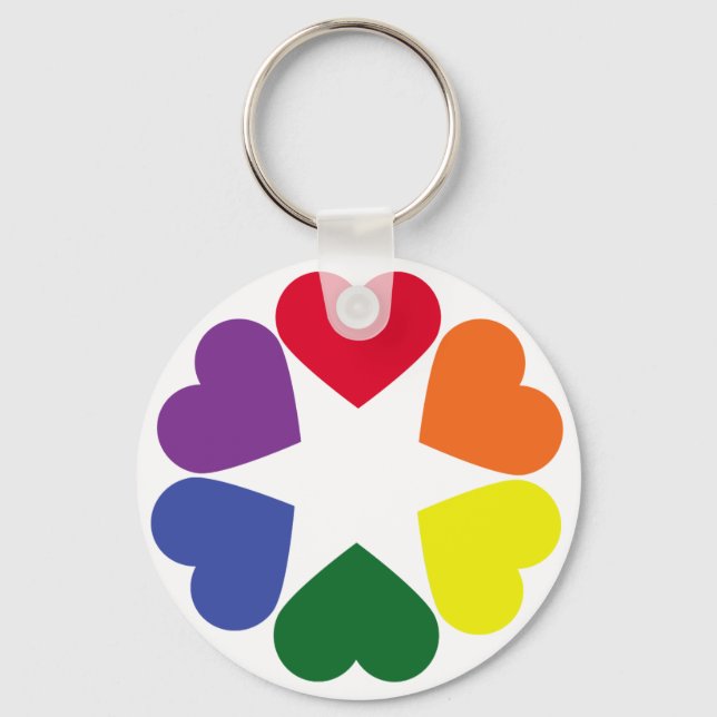 Llavero corazones de orgullo LGBT (Anverso)