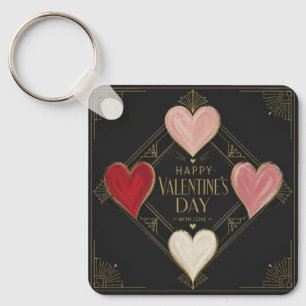 Llavero Corazones de pasión Art Deco