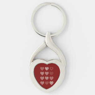 Llavero Corazones Día de San Valentín Nueve Corazones Amor