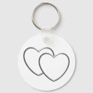 Llavero Corazones dobles de plata