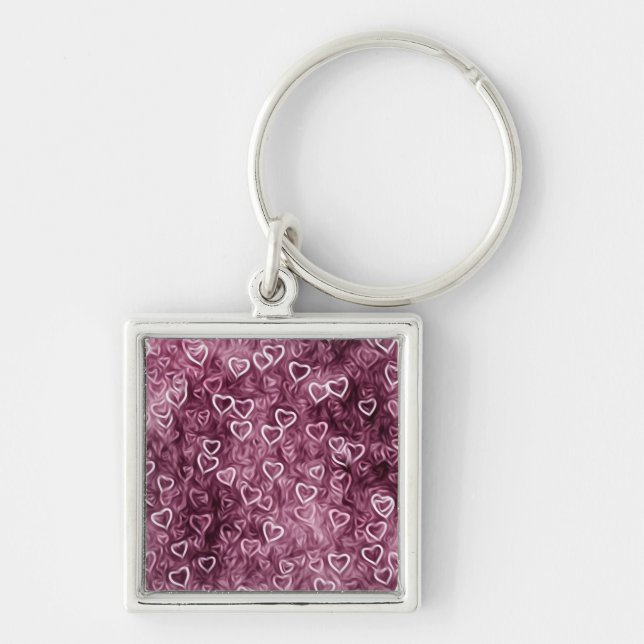 Llavero Corazones en caída - Rosa (Frente)