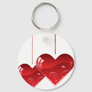 Llavero Corazones en una cadena