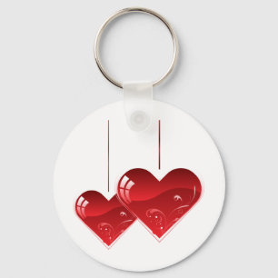 Llavero Corazones en una cadena