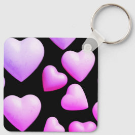 Llavero Corazones Llenos De Amor Verdadero Fondo Negro