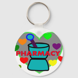 Llavero Corazones multicolor "FARMACIA"