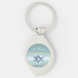 Llavero Corazones Platinum de 70 años