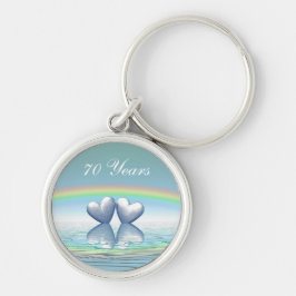 Llavero Corazones Platinum de 70 años