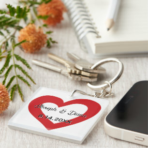 Llavero Corazones Rojos con Nombres Personalizados para An