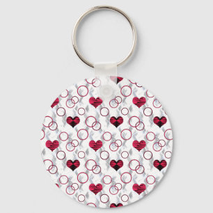 Llavero Corazones rojos cortados