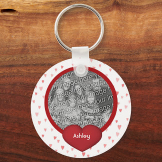 Llavero Corazones rojos tu foto personalizada