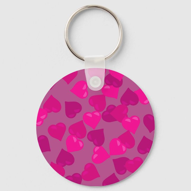 Llavero Corazones rosados (Anverso)