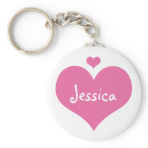 Corazones rosados - Cadena de claves de nombres de