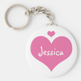 Llavero Corazones rosados - Cadena de claves de nombres de