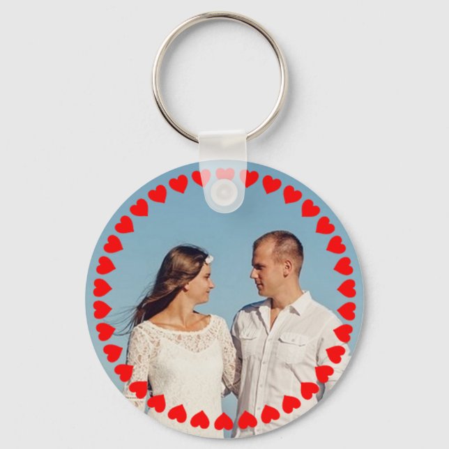 Llavero Corazones y foto personalizada (Anverso)