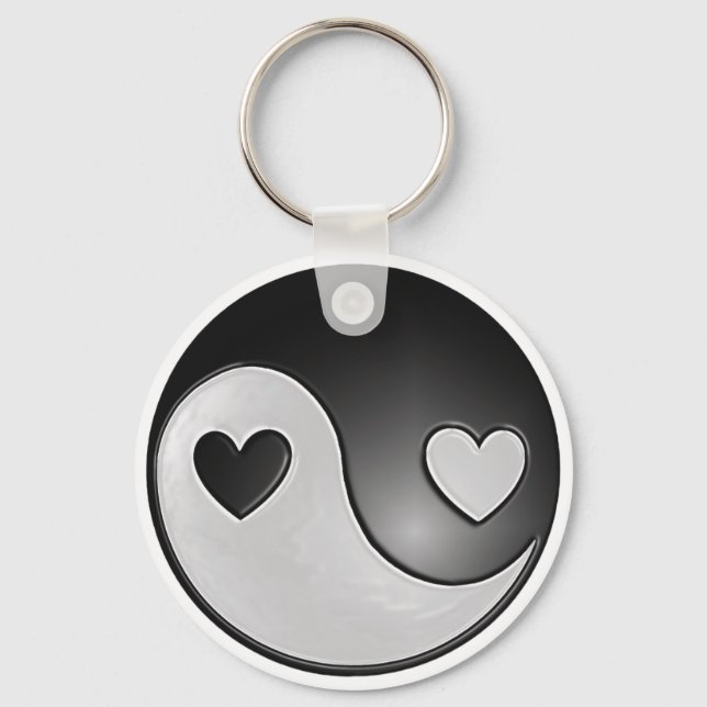 Llavero corazones yin yang (Anverso)