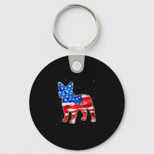 Llavero Corbata de perro bulldog bandera americana patriót