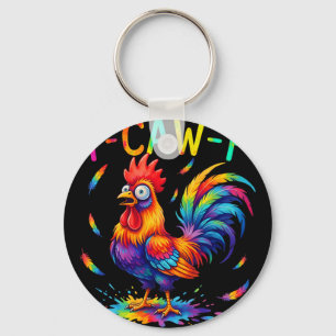 Llavero Corbata divertida de pollo de teñido de choque hum