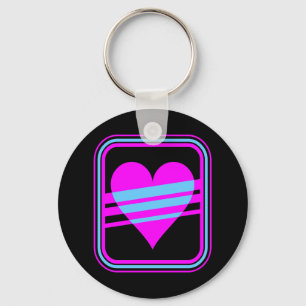 Llavero Corey Tiger 80s Vintage Corazón y Rayas