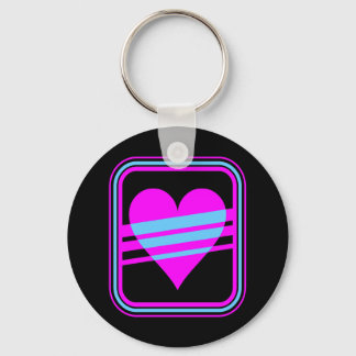 Llavero Corey Tiger 80s Vintage Corazón y Rayas
