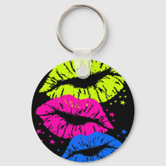 Llavero Corey Tiger 80s Vintage Labios y Estrellas Besos